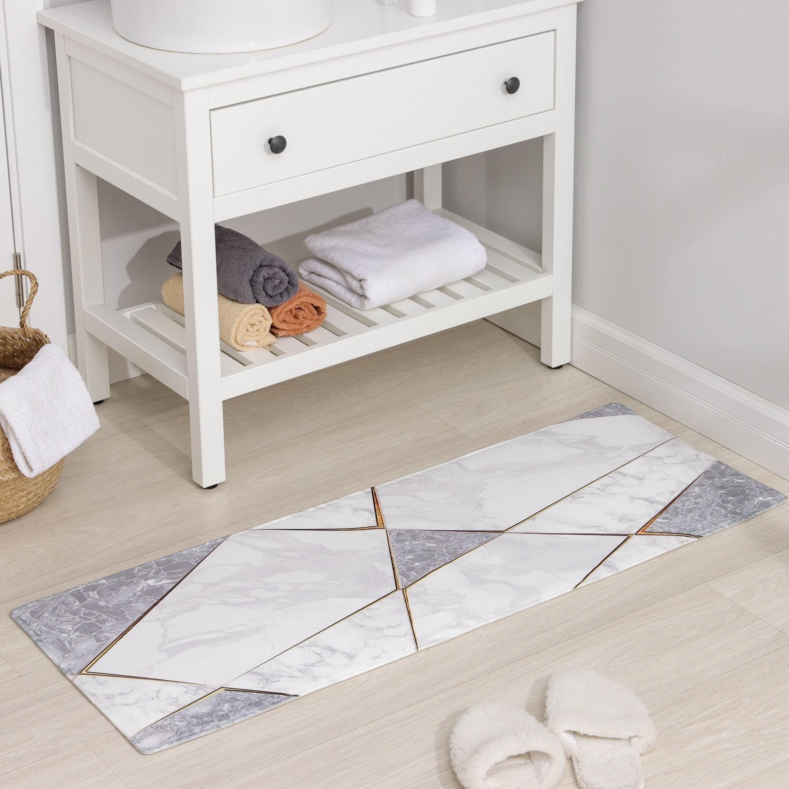 Коврик для ванной Доляна «Мрамор», 45×120 см
