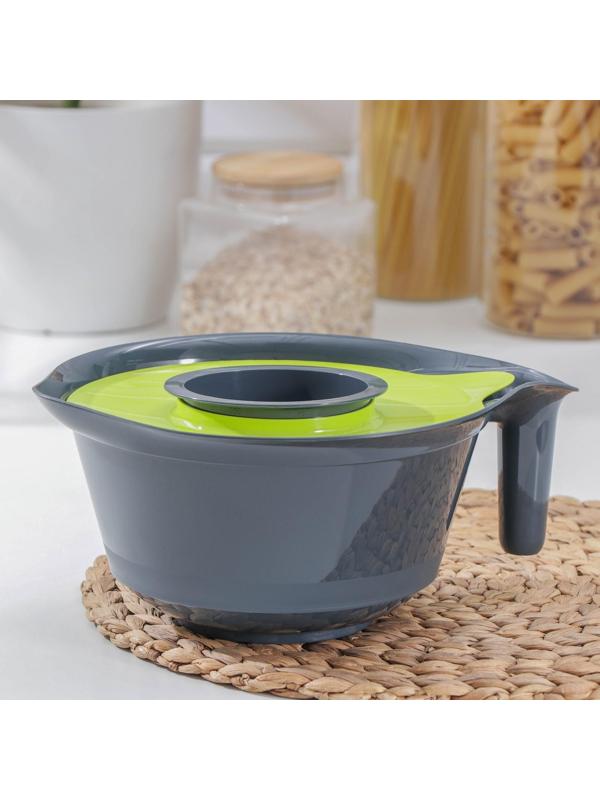 Ёмкость для миксера с крышкой, 2,3 л, 28,9×22×12,9 см, цвет МИКС