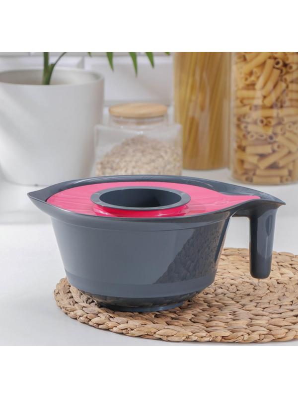 Ёмкость для миксера с крышкой, 2,3 л, 28,9×22×12,9 см, цвет МИКС