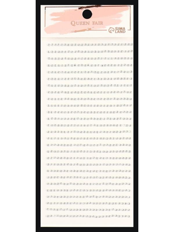 Стразы для декора, на клеевой основе, 2 мм, цвет серебристый