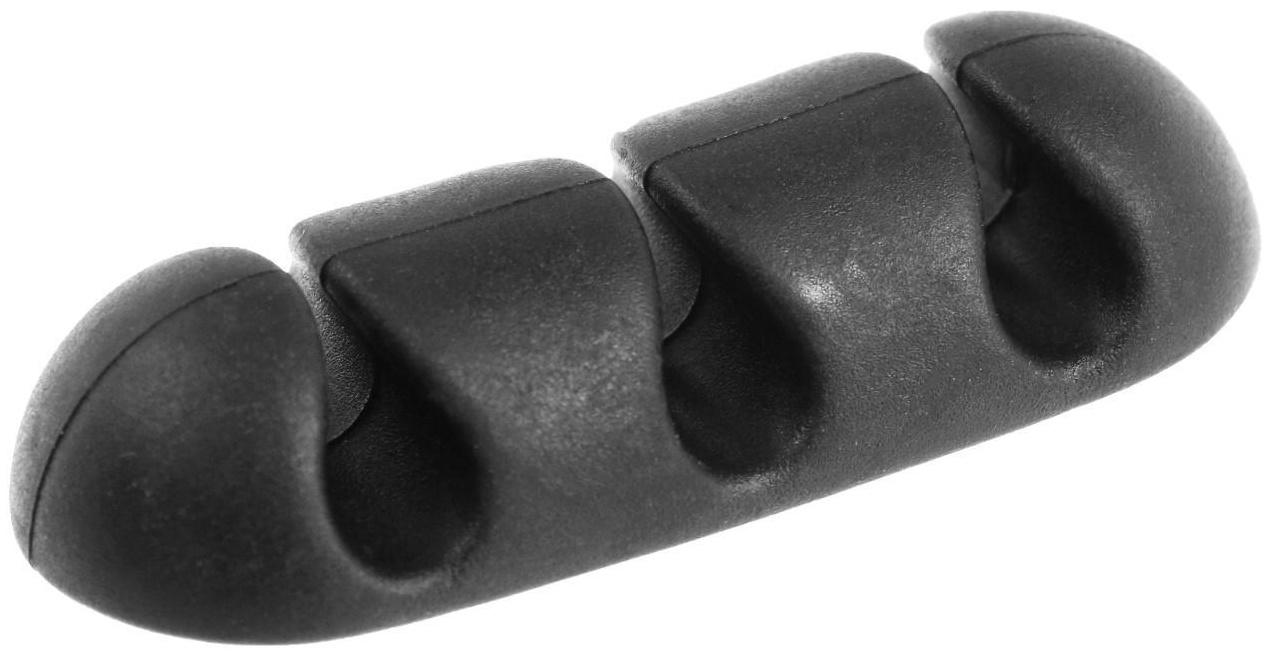 Держатель проводов TORSO, самоклеящийся, 3 деления, 5×2см, черный