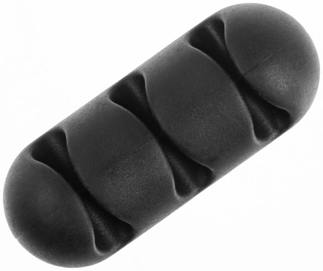 Держатель проводов TORSO, самоклеящийся, 3 деления, 5×2см, черный