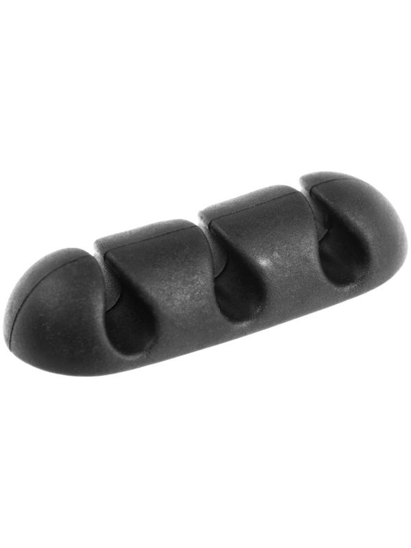 Держатель проводов TORSO, самоклеящийся, 3 деления, 5×2см, черный