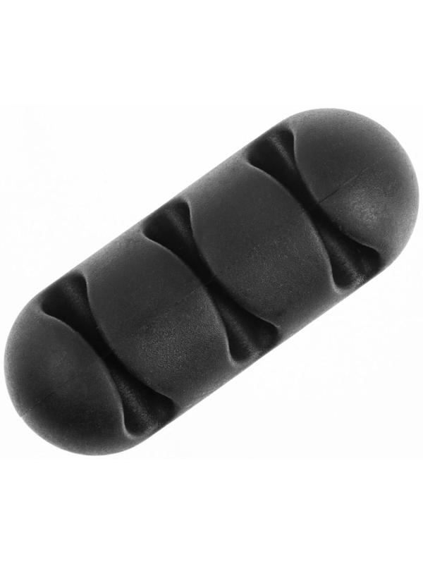 Держатель проводов TORSO, самоклеящийся, 3 деления, 5×2см, черный