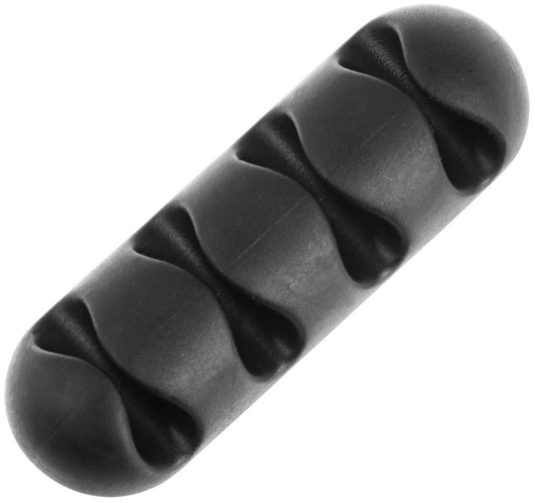 Держатель проводов TORSO, самоклеящийся, 4 деления, 6.5×2 см, черный