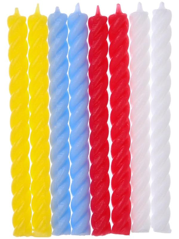 Набор витых свеч в торт 8 шт 