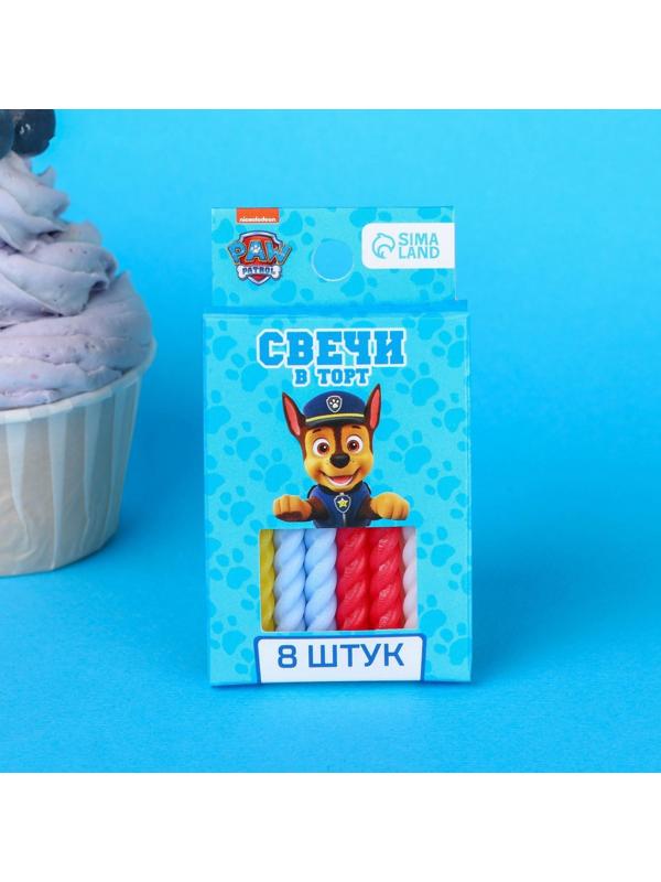 Набор витых свеч в торт 8 шт 