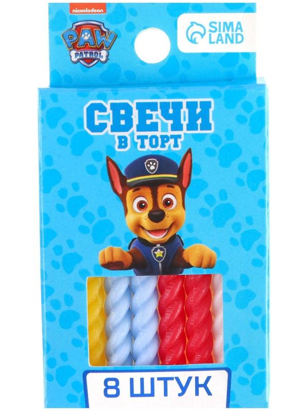 Набор витых свеч в торт 8 шт 