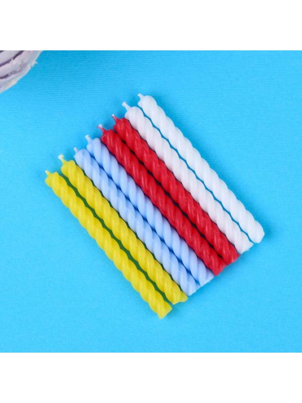 Набор витых свеч в торт 8 шт 