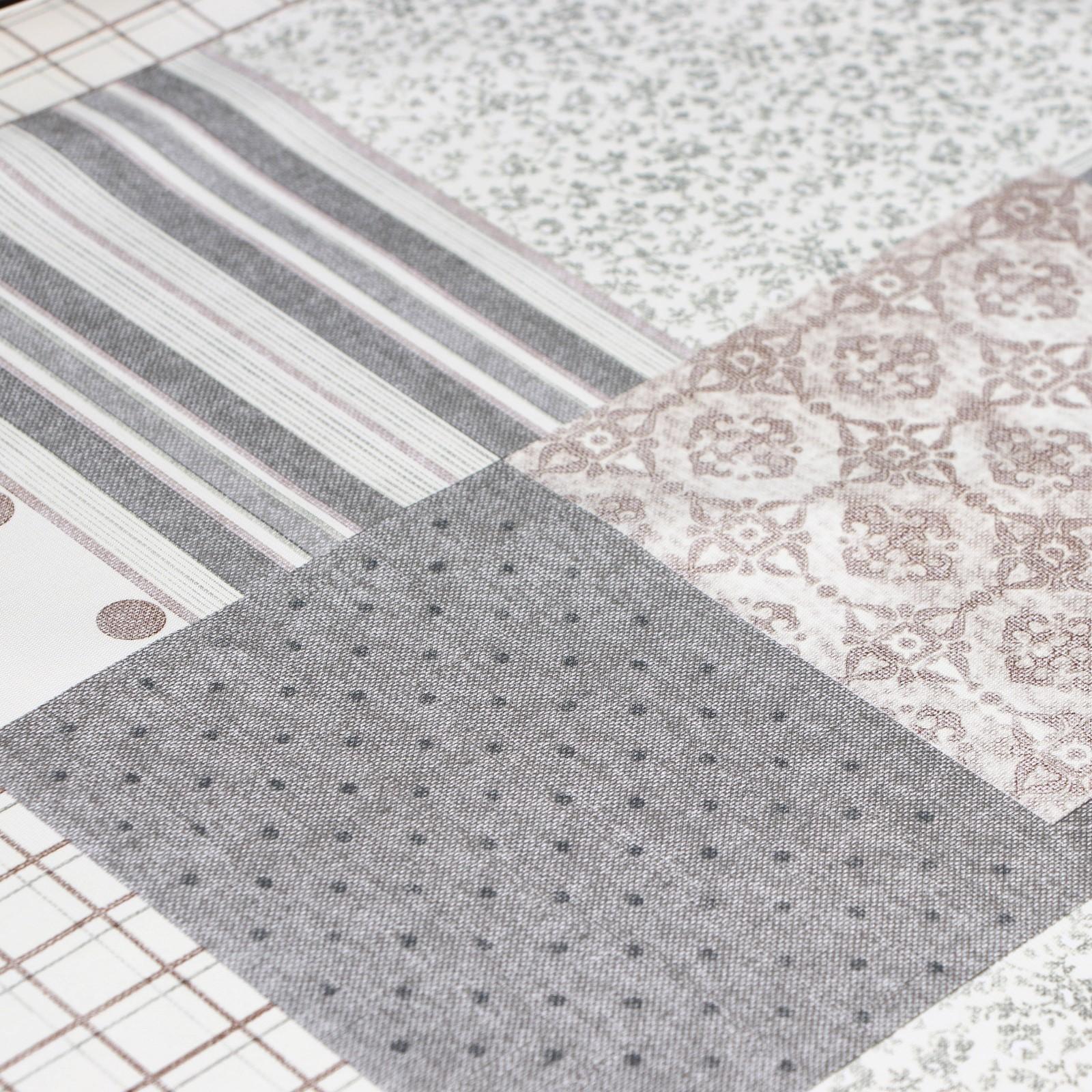 Клеёнка столовая на тканевой основе, рулон 20 метров, ширина 137 см, цвет коричнево-серый