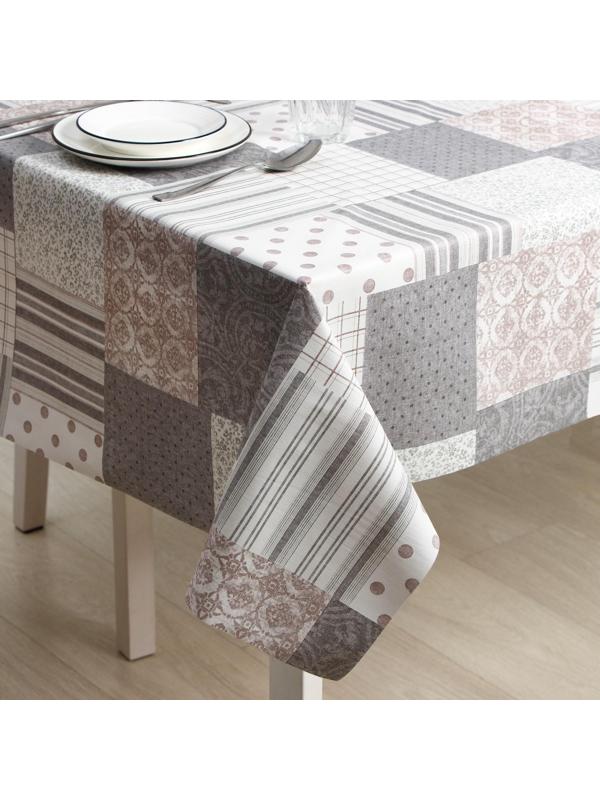 Клеёнка столовая на тканевой основе, рулон 20 метров, ширина 137 см, цвет коричнево-серый