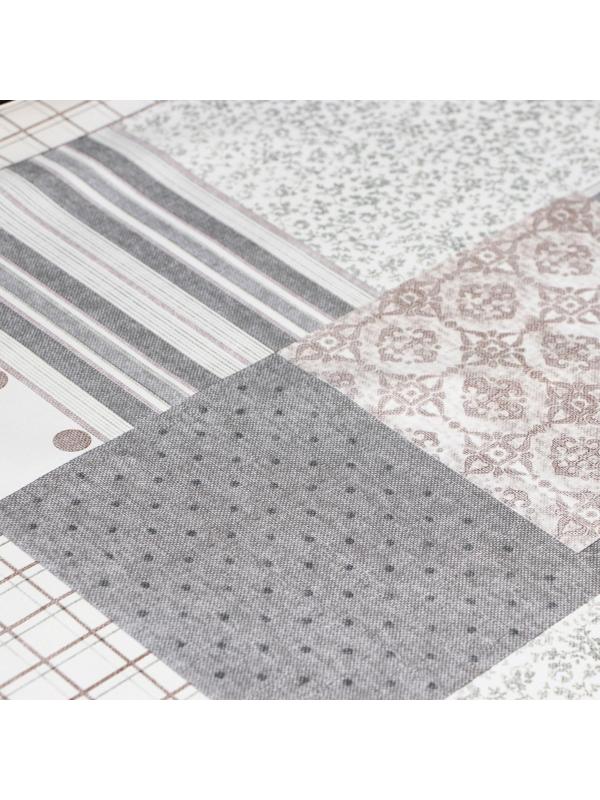 Клеёнка столовая на тканевой основе, рулон 20 метров, ширина 137 см, цвет коричнево-серый