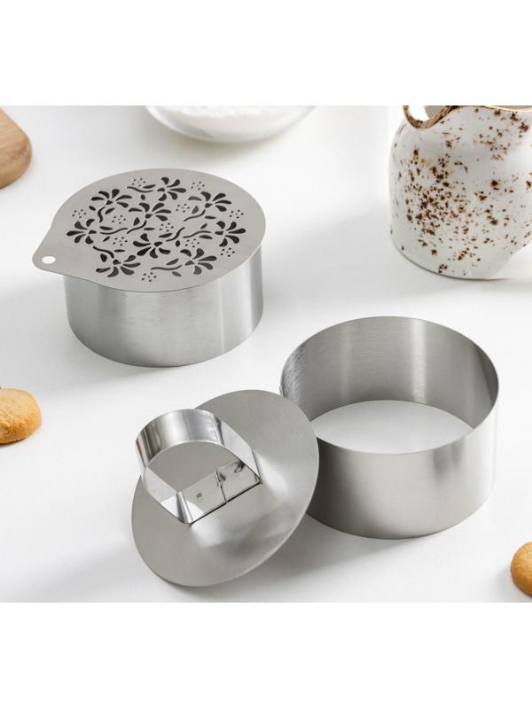 Форма для выкладки с прессом и трафаретом «Весна», 12×8×6,5 см