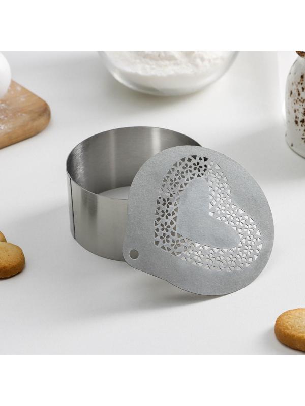 Форма для выкладки с прессом и трафаретом «Любовь», 8×4 см