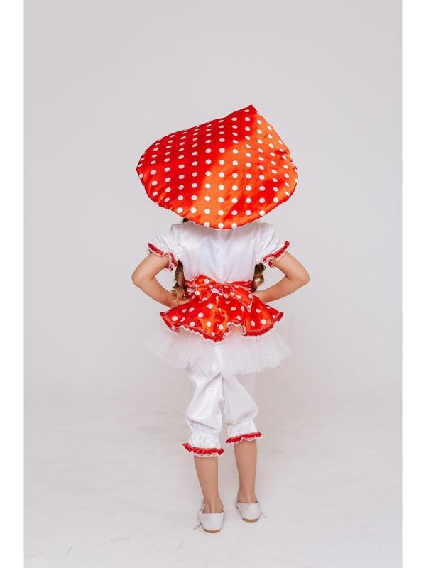 Карнавальный костюм «Мухомор», платье, панталоны, шапка, размер 116-60