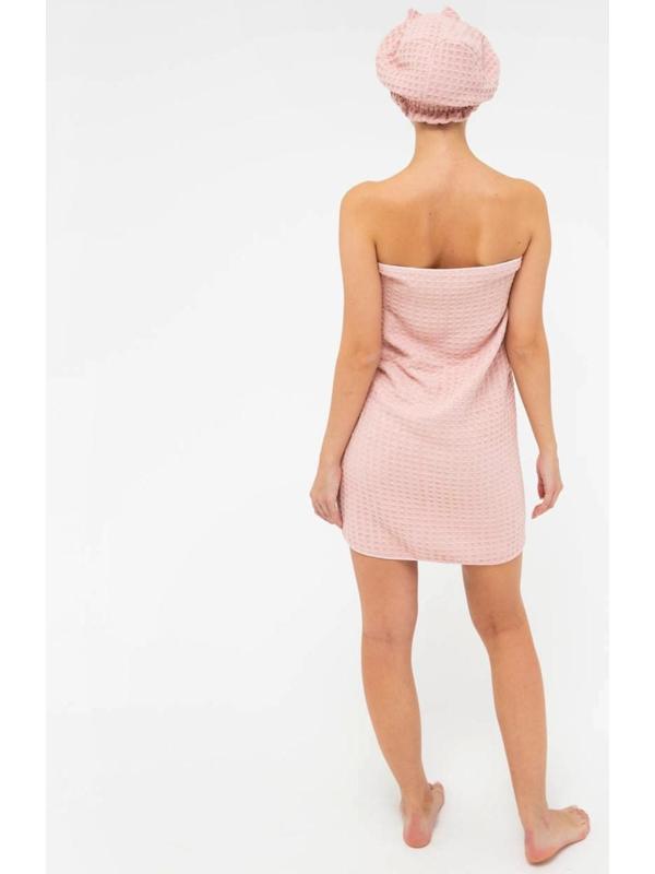 Набор для бани и ванной Этель «Вафля» полотенце 70*140 см+чалма 21*25 см, цв.розовый