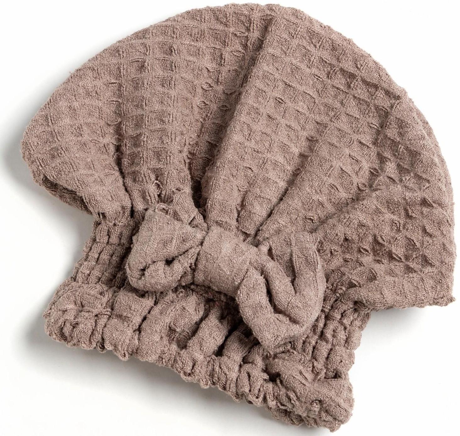 Набор для бани и ванной Этель «Вафля» полотенце 70*140 см+чалма 21*25 см, цв.коричневый