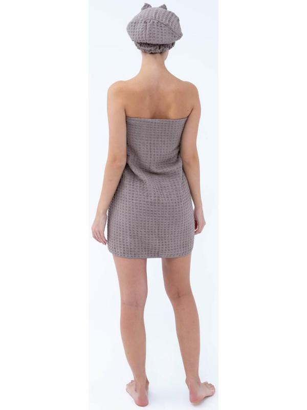 Набор для бани и ванной Этель «Вафля» полотенце 70*140 см+чалма 21*25 см, цв.коричневый