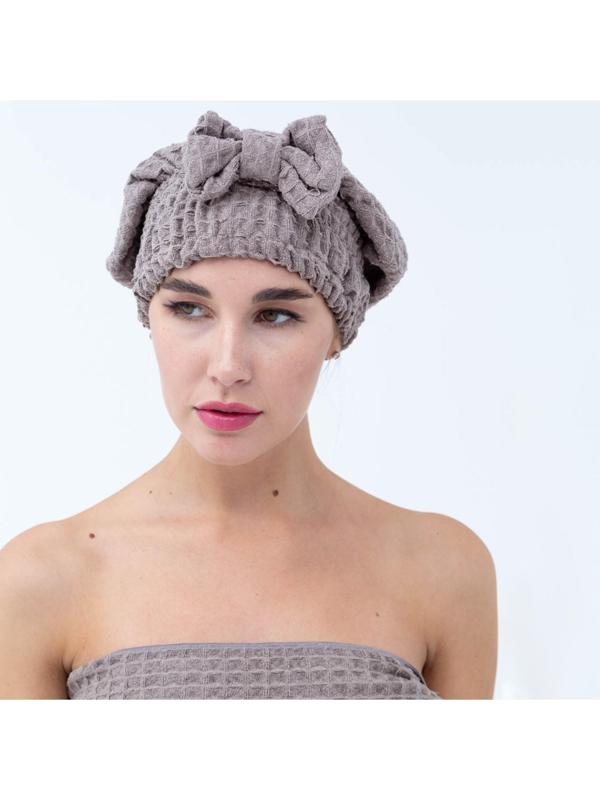 Набор для бани и ванной Этель «Вафля» полотенце 70*140 см+чалма 21*25 см, цв.коричневый