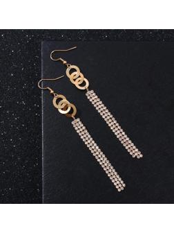 Серьги висячие со стразами 