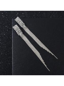 Серьги висячие со стразами 