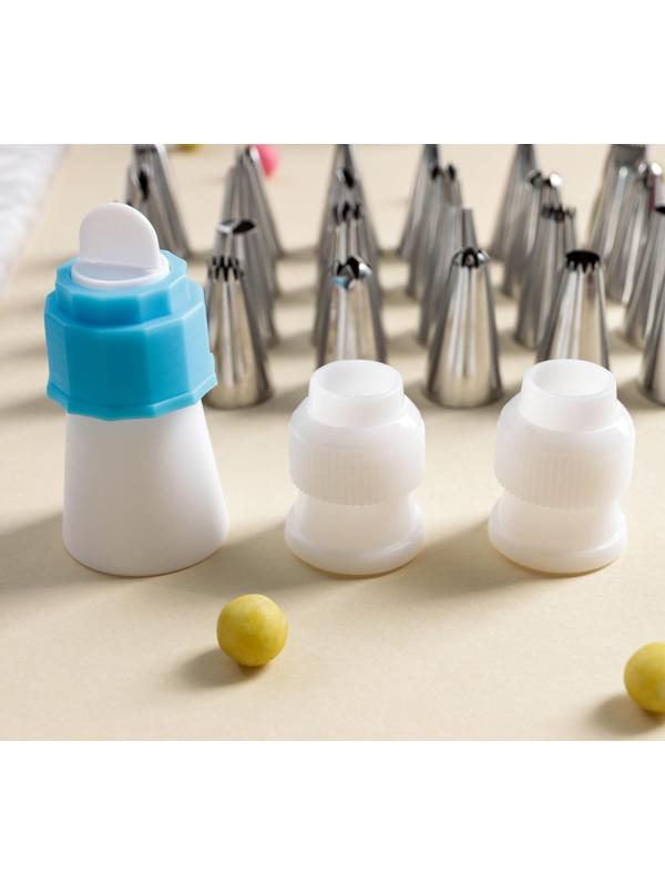 Набор кондитерский, 28 предметов: 3 адаптера, 24 насадки, набор кондитерских мешков 50 шт