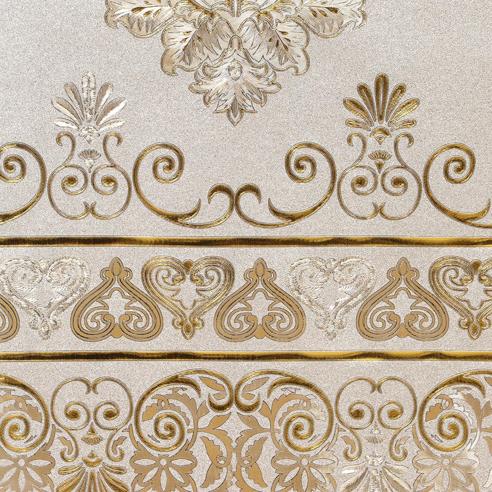 Клеёнка столовая на тканевой основе «Торжество», рулон 20 метров, ширина 137 см, цвет золотой