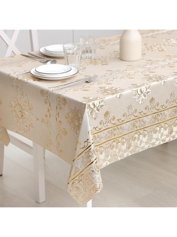 Клеёнка столовая на тканевой основе «Торжество», рулон 20 метров, ширина 137 см, цвет золотой