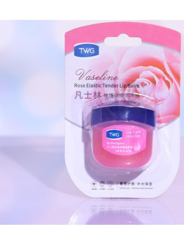 Вазелин косметический для губ с розой