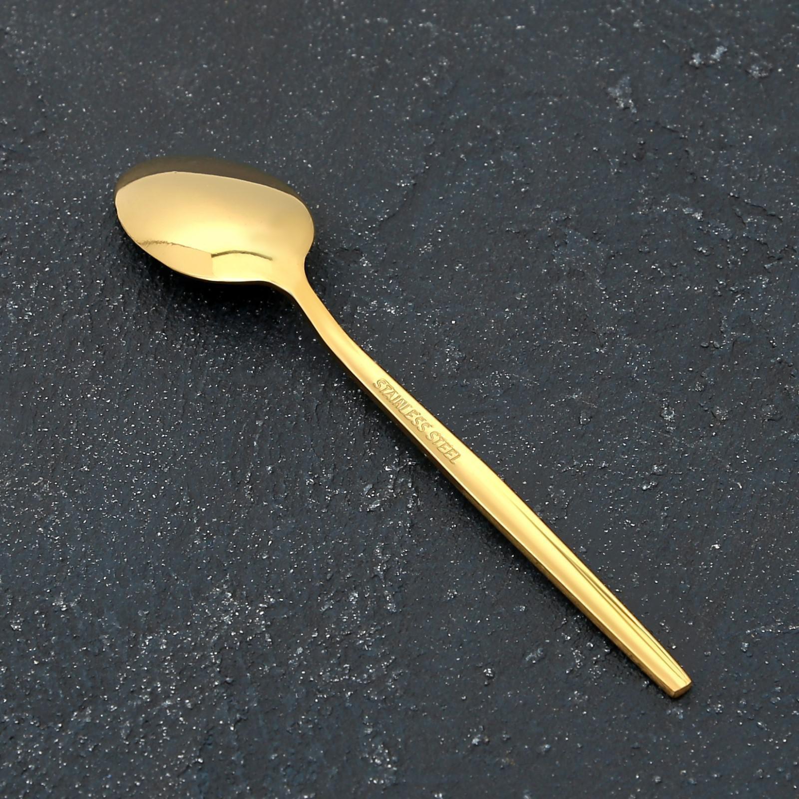 Ложка чайная из нержавеющей стали Magistro «Блинк», 14,5×3 см, на подвесе, цвет золотой