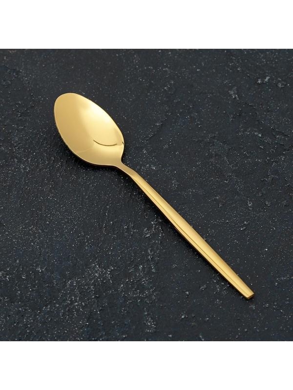 Ложка чайная из нержавеющей стали Magistro «Блинк», 14,5×3 см, на подвесе, цвет золотой