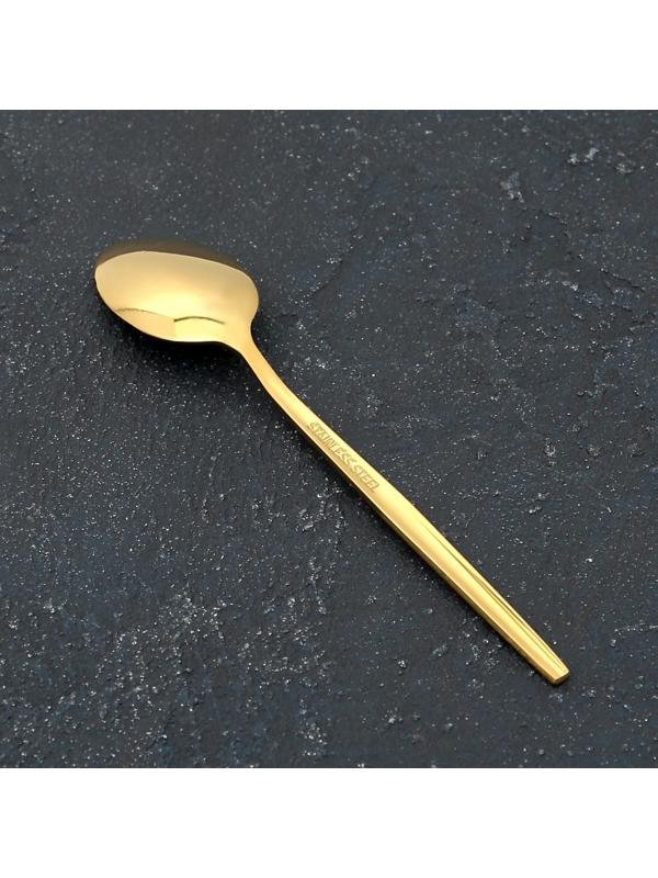 Ложка чайная из нержавеющей стали Magistro «Блинк», 14,5×3 см, на подвесе, цвет золотой