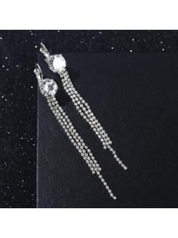 Серьги висячие со стразами 