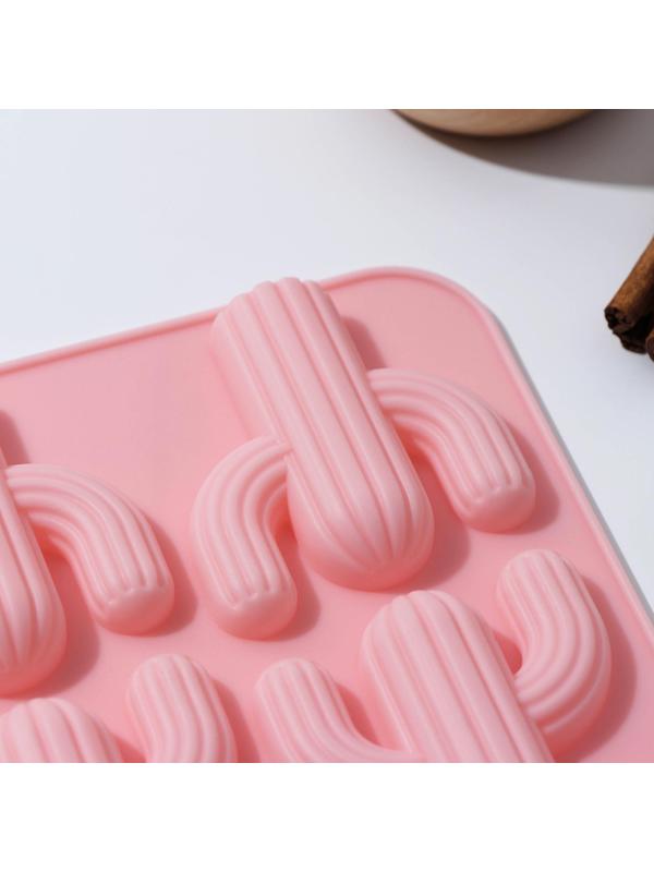 Форма для льда и кондитерских украшений «Кактус», 4 ячейки, 14×14×1,4 см, силикон, цвет МИКС