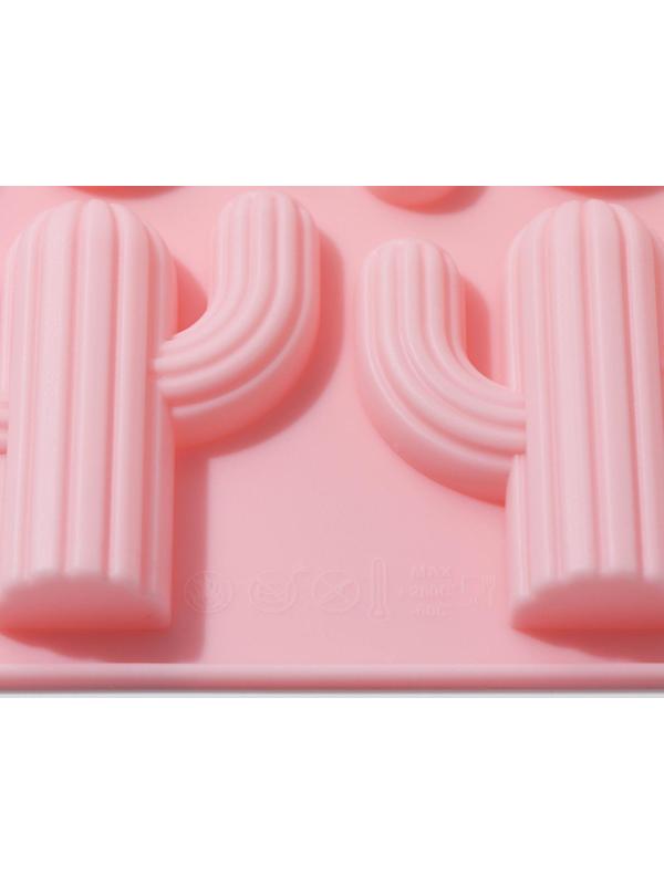 Форма для льда и кондитерских украшений «Кактус», 4 ячейки, 14×14×1,4 см, силикон, цвет МИКС