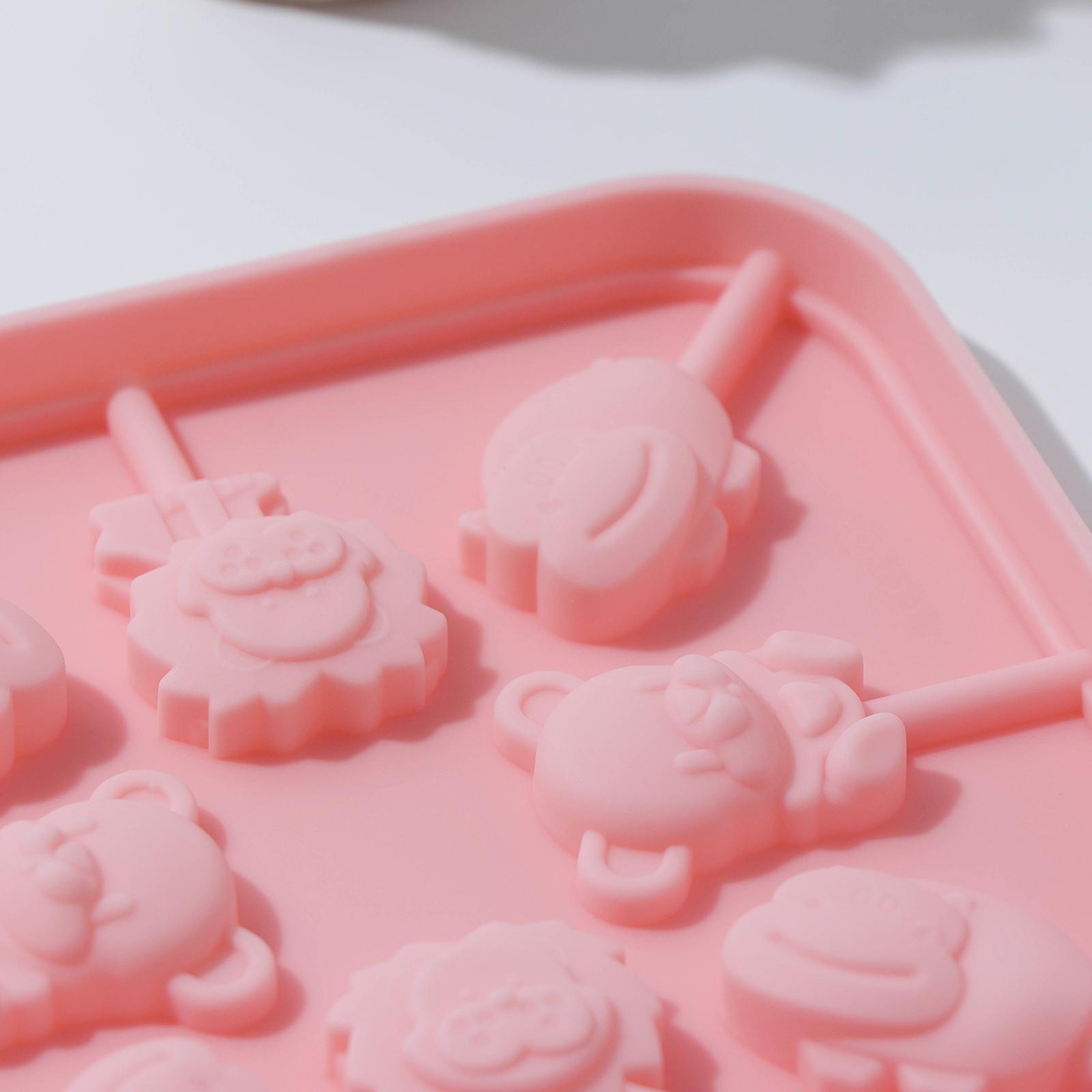 Форма для леденцов «Зоопарк», 8 ячеек, 14,5×14,5×1,5 см, с палочками 20 шт, цвет МИКС