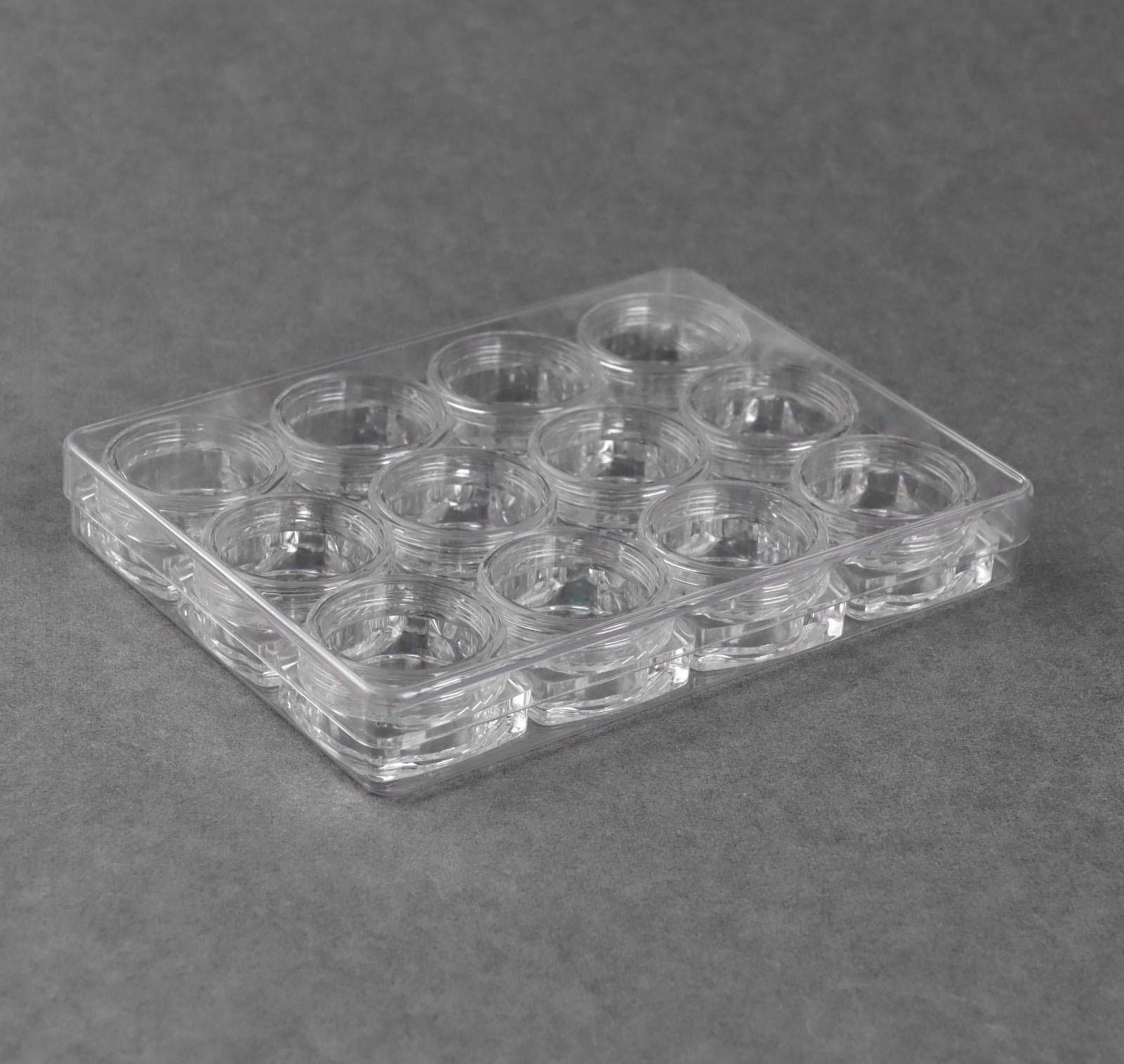 Органайзер для декора, 12 баночек, 5 гр, см, 12 × 9,5 см, цвет прозрачный