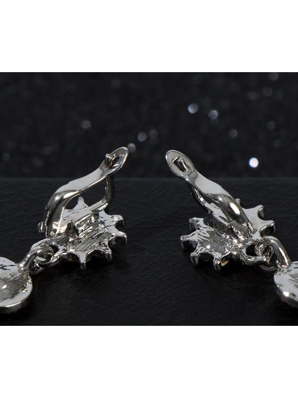 Серьги висячие со стразами 