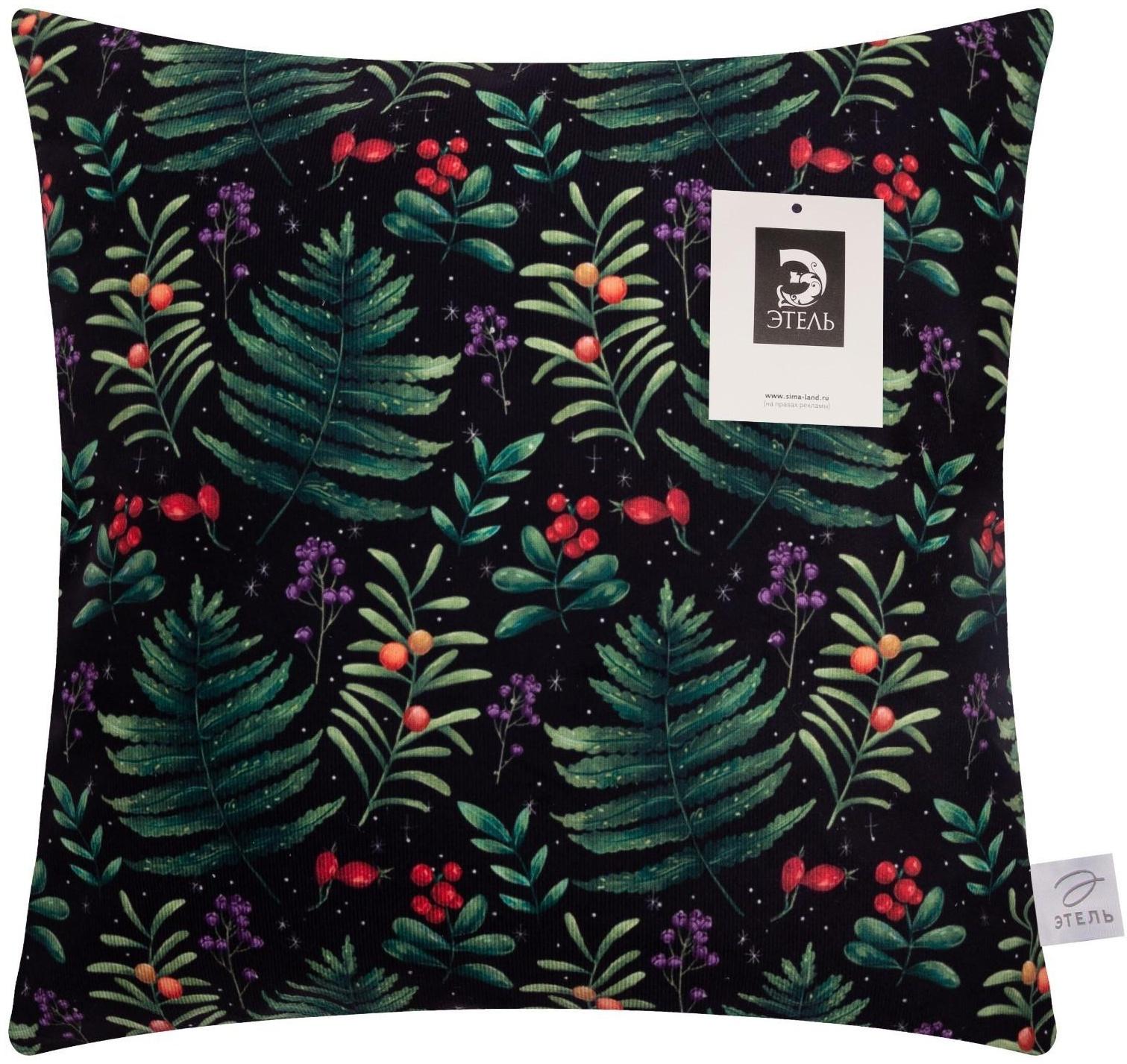 Наволочка декоративная Этель «Папоротник» 40х40 см, 100% п/э, велюр