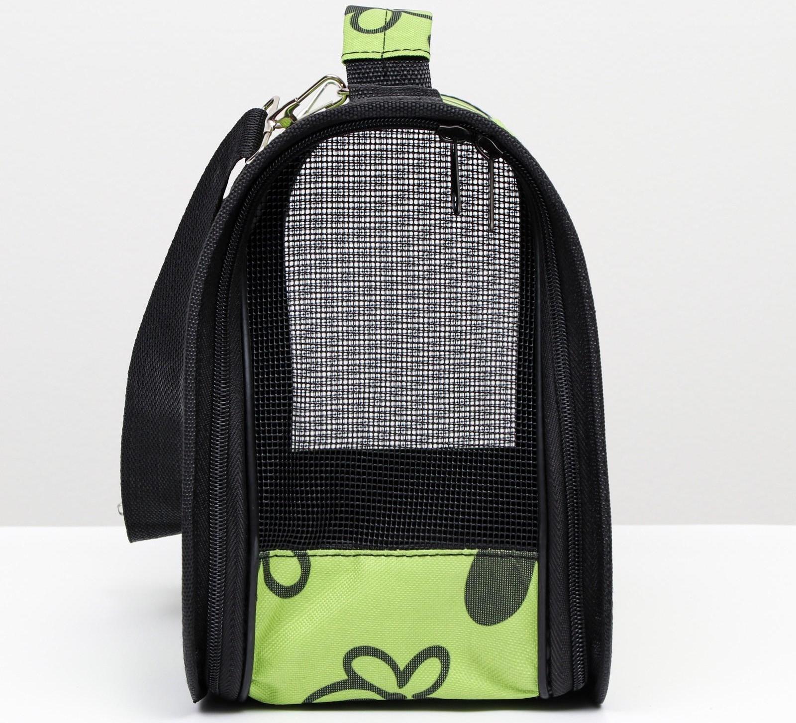 Сумка-переноска для кошек и собак, каркасная «Цветы», размер S, 37,5 х 17 х 22 см