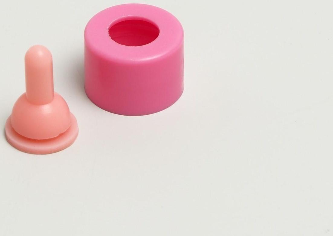 Бутылочка для вскармливания грызунов 30 мл с силиконовой соской (короткий носик), розовая