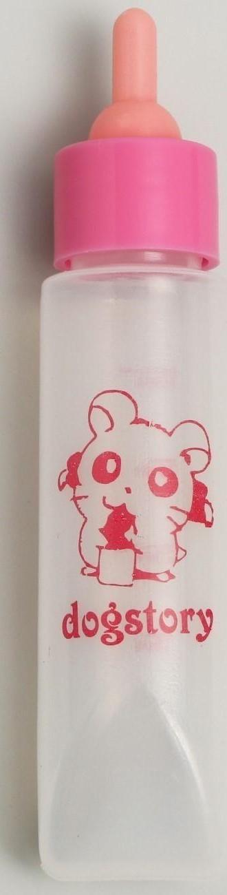 Бутылочка для вскармливания грызунов 30 мл с силиконовой соской (короткий носик), розовая