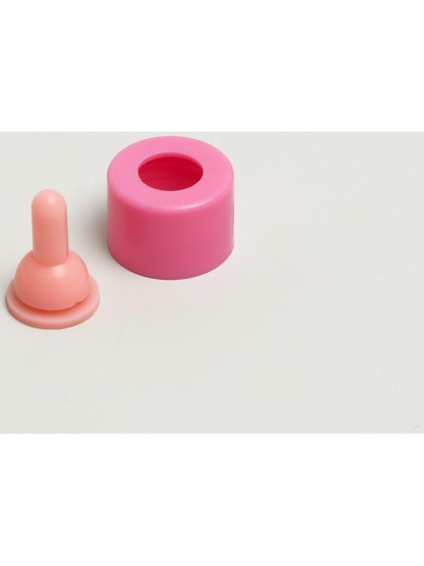 Бутылочка для вскармливания грызунов 30 мл с силиконовой соской (короткий носик), розовая