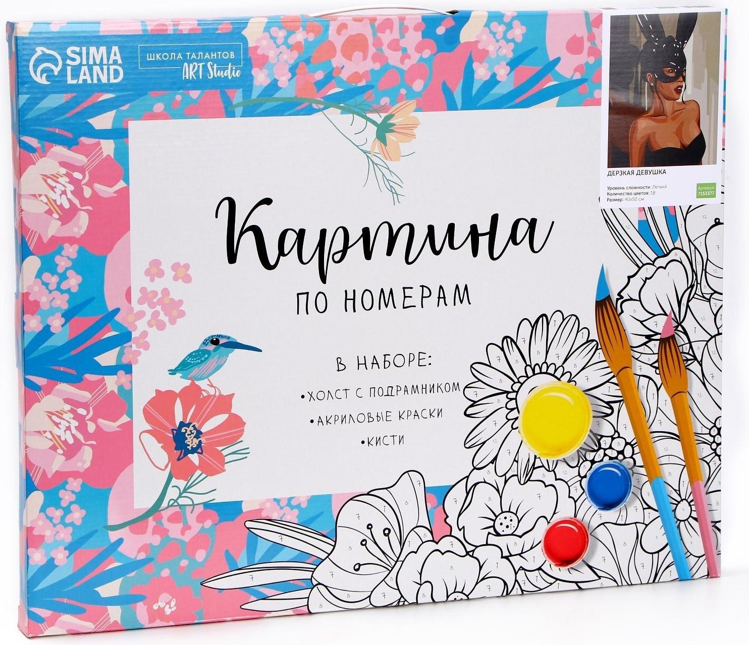 Картина по номерам на холсте с подрамником «Дерзкая девушка» 40х50 см