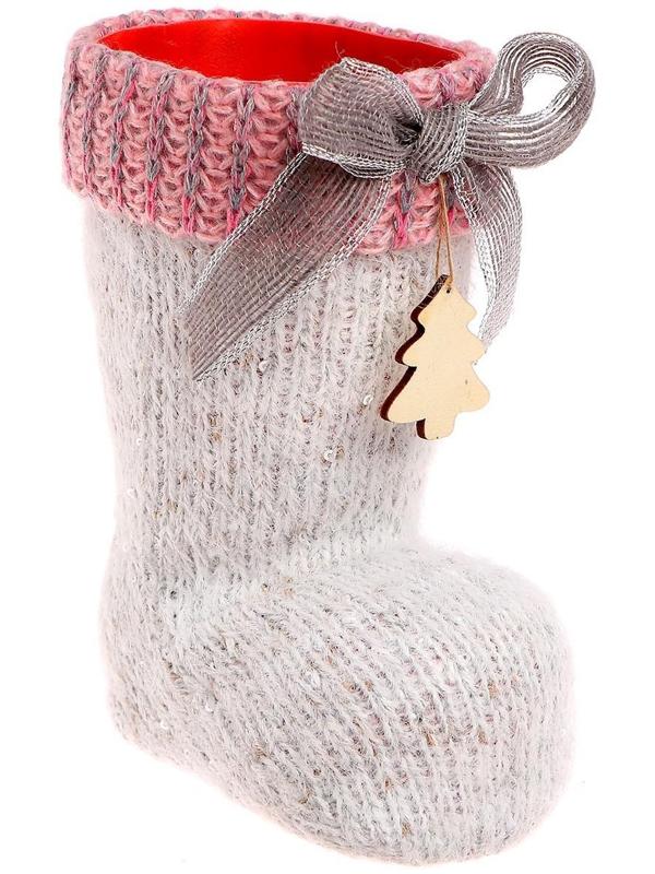 Конфетница «Сапожок» с бантом, цвет МИКС