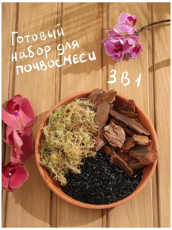 Набор для орхидей Кора 2-6 фр + Мох сфагнум + Уголь активированный 50 г 