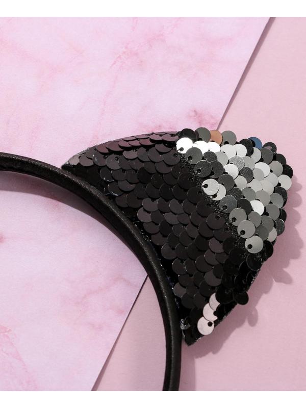 Ободок для волос ушки кисы, чёрный