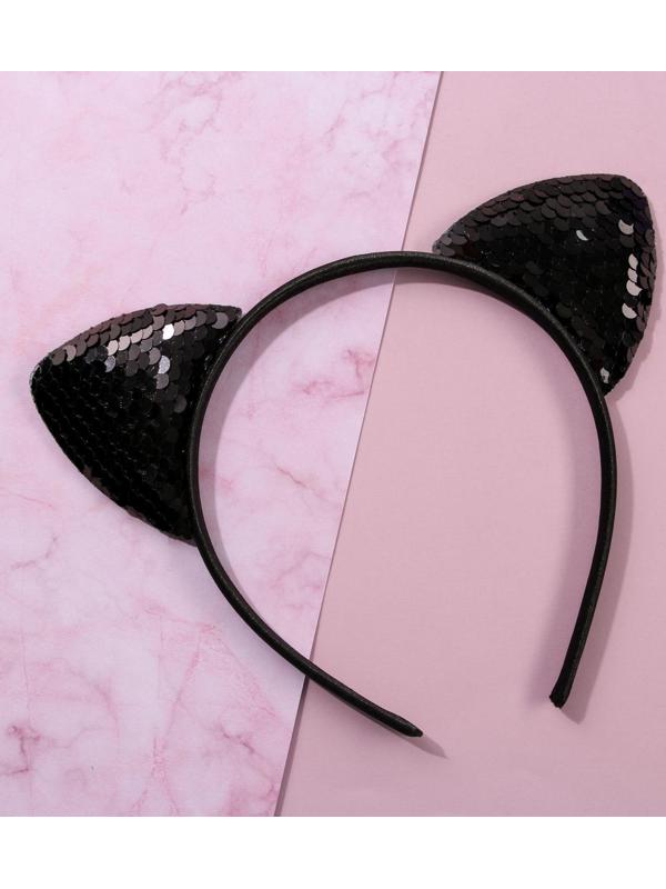Ободок для волос ушки кисы, чёрный