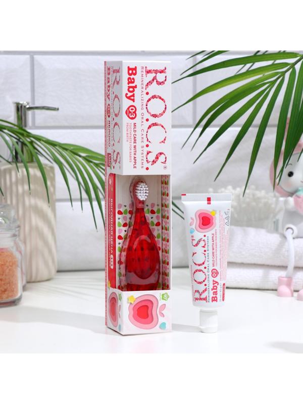 Набор R.O.C.S. Baby зубная паста яблоко, 45 г, зубная щётка