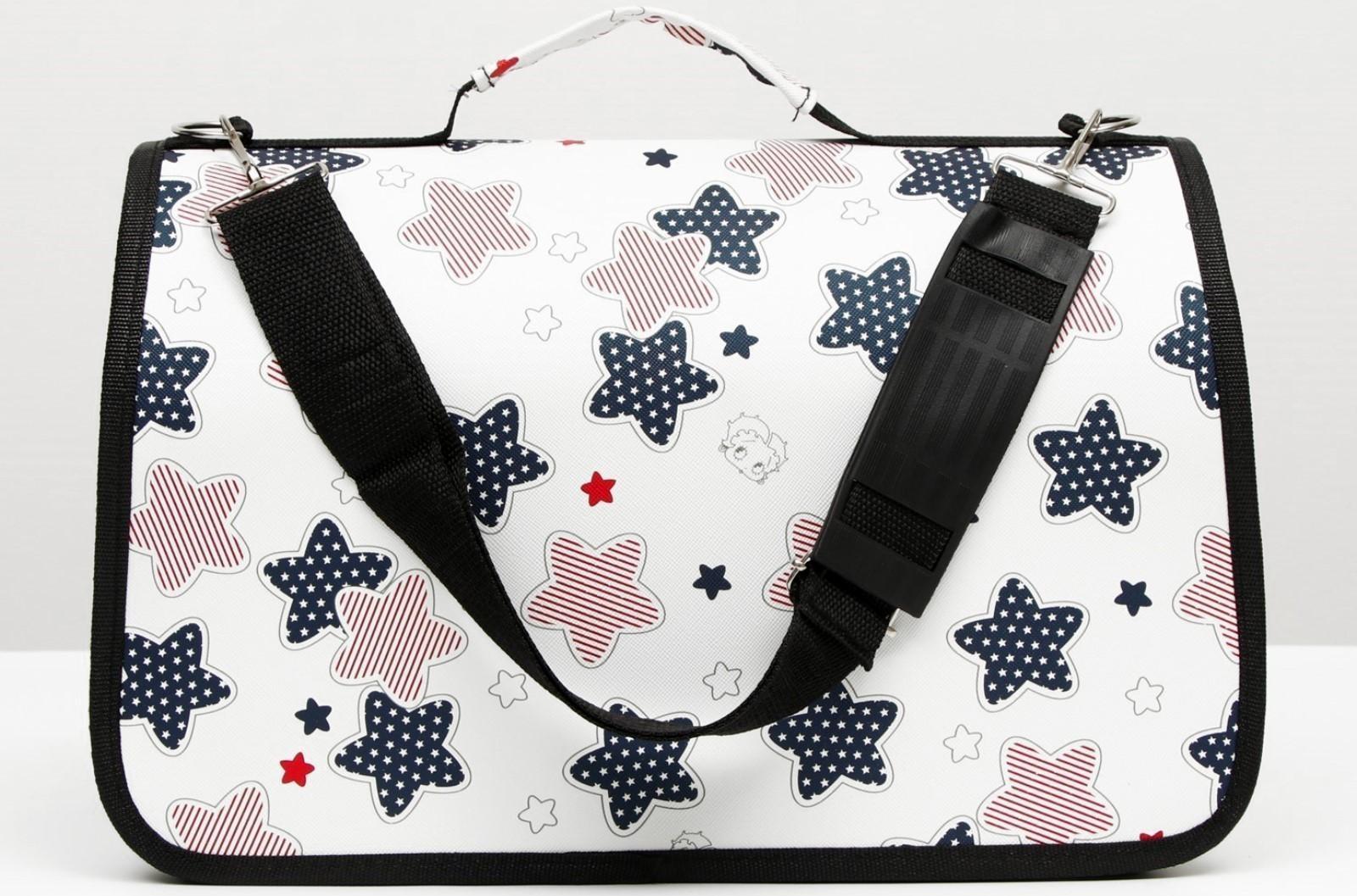 Сумка-переноска для кошек и собак, каркасная «Звездочки», размер L, 53 х 21 х 29 см